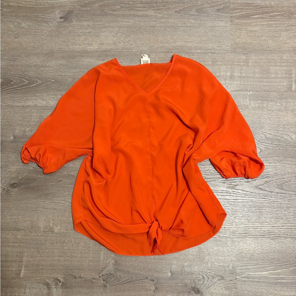 Chico's Bold Orange V-Neck Blouse